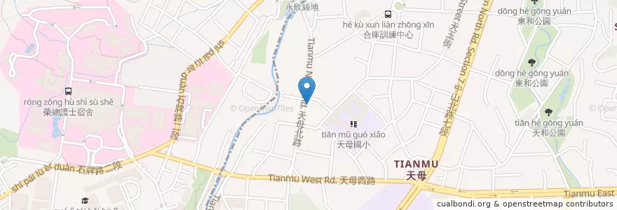 Mapa de ubicacion de 香港茶餐廳 en Taiwán, Nuevo Taipéi, Taipéi, 北投區.
