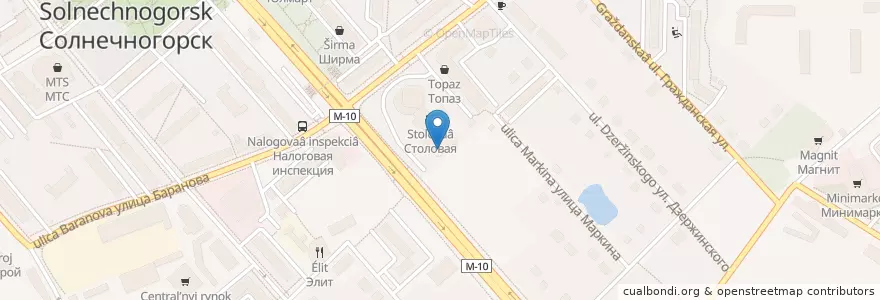 Mapa de ubicacion de Кофейня-пиццерия «Эллиникон» en Rússia, Distrito Federal Central, Oblast De Moscou, Городской Округ Солнечногорск.