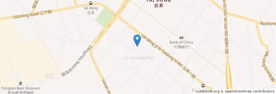 Mapa de ubicacion de 邓记一品生煎 en الصين, شاندونغ, مدينة تشينغداو, 市北区 (Shibei).