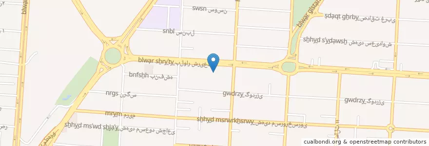 Mapa de ubicacion de دبیرستان شاهد دخترانه کلانتری en 이란, استان البرز, شهرستان کرج, بخش مرکزی شهرستان کرج, کرج.