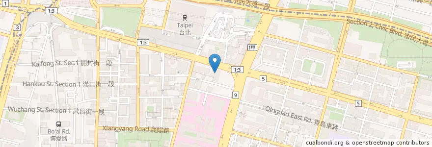 Mapa de ubicacion de 東森電視 en 臺灣, 新北市, 臺北市, 中正區.