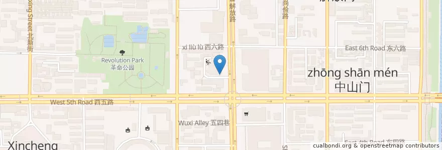 Mapa de ubicacion de 机场大巴站 en 中国, 陕西省, 西安市, 新城区 (Xincheng).