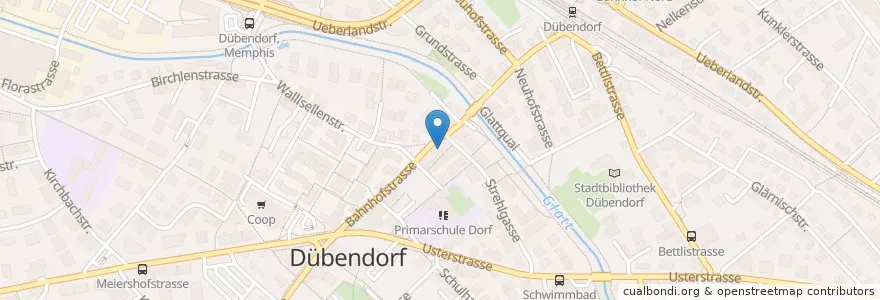 Mapa de ubicacion de mediX Praxis Dübendorf en Zwitserland, Zürich, Bezirk Uster, Dübendorf.