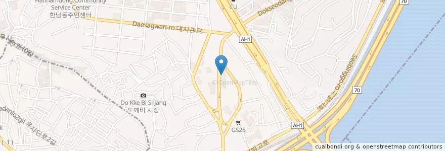Mapa de ubicacion de 이탈리안 en کره جنوبی, سئول, 용산구, 한남동.
