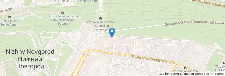 Mapa de ubicacion de Глобэкс Банк en ロシア, 沿ヴォルガ連邦管区, ニジニ・ノヴゴロド州, ニジニ・ノヴゴロド管区.