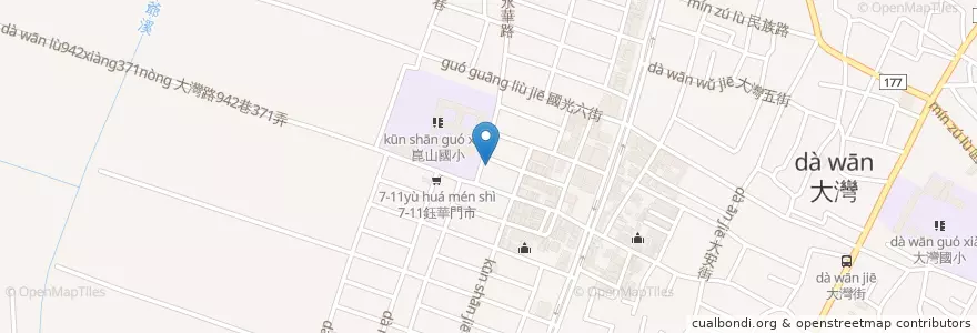 Mapa de ubicacion de 永康區農會崑山分部 en 臺灣, 臺南市, 永康區.