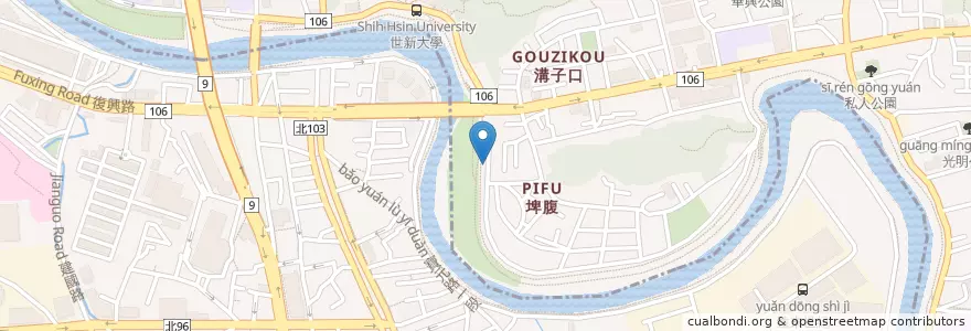 Mapa de ubicacion de 和興路26巷口 en 타이완, 신베이 시, 원산 구, 신뎬 구.