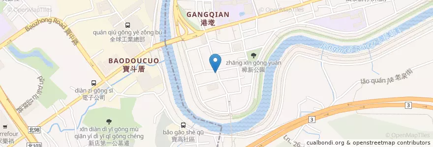 Mapa de ubicacion de 一壽橋 en تايوان, تايبيه الجديدة, تايبيه, 文山區, 新店區.