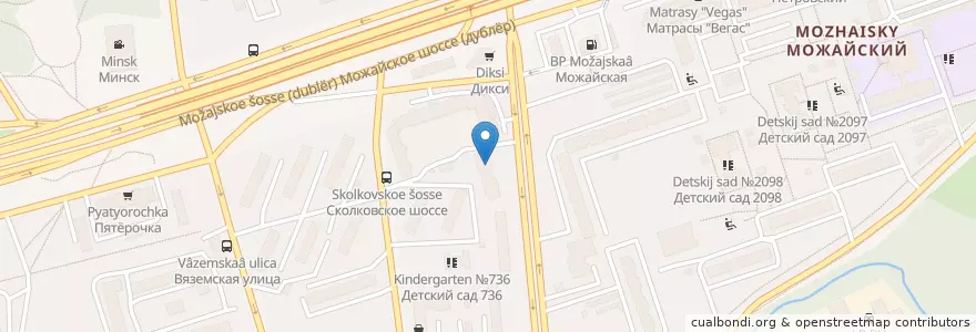 Mapa de ubicacion de Столичка en روسيا, Центральный Федеральный Округ, Москва, Западный Административный Округ, Можайский Район.