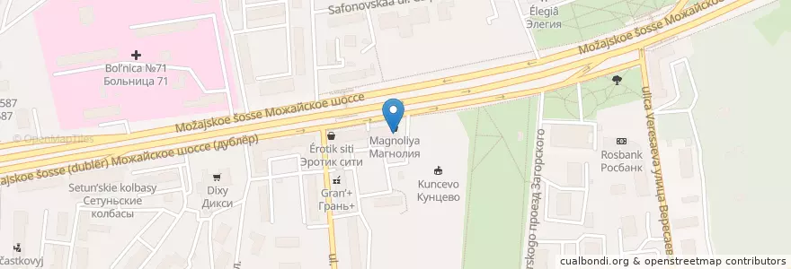 Mapa de ubicacion de Горздрав en Rusia, Distrito Federal Central, Москва, Западный Административный Округ, Можайский Район.