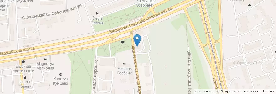 Mapa de ubicacion de Горздрав en 러시아, Центральный Федеральный Округ, Москва, Западный Административный Округ, Можайский Район.
