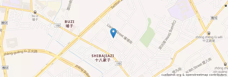 Mapa de ubicacion de 參角披薩坊 en 타이완, 타오위안 시, 타오위안 구.