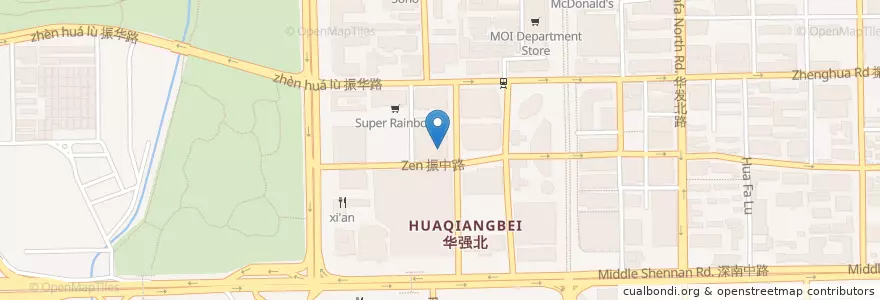 Mapa de ubicacion de 无邪日式甜品 (华强北店) en 中国, 广东省, 深圳市, 福田区.