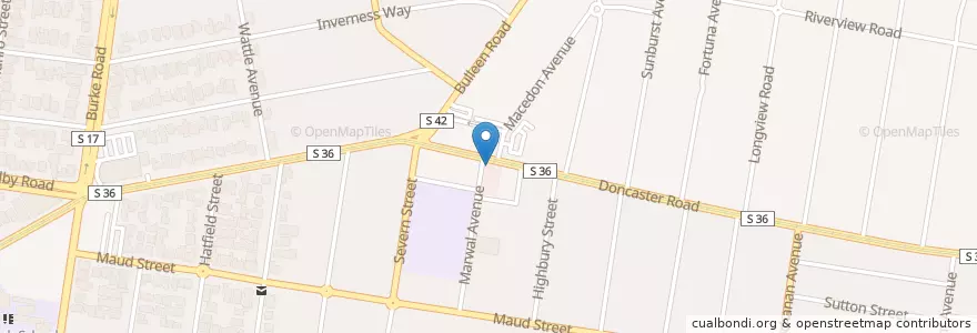 Mapa de ubicacion de The Village Cafe en Австралия, Виктория, City Of Boroondara.