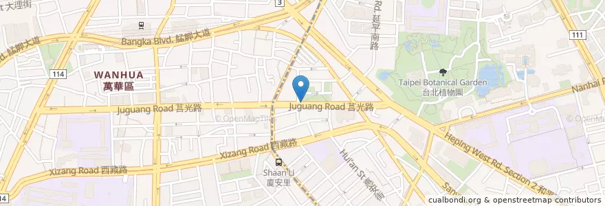 Mapa de ubicacion de 莒光大埔街口 en Taiwán, Nuevo Taipéi, Taipéi, 萬華區, 中正區.