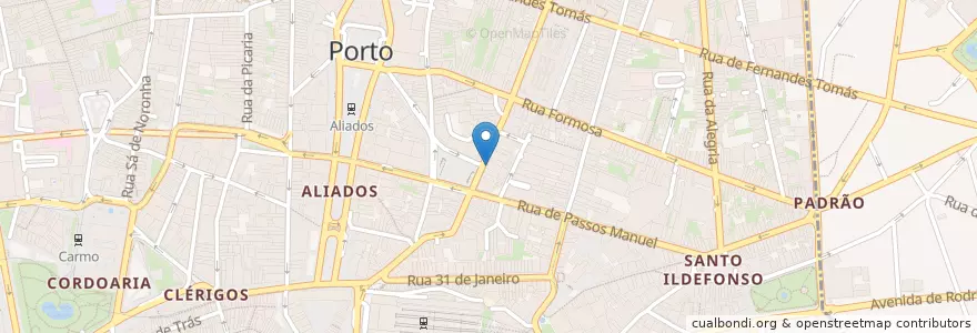 Mapa de ubicacion de Palmeira en ポルトガル, ノルテ, Área Metropolitana Do Porto, Porto, Porto, Cedofeita, Santo Ildefonso, Sé, Miragaia, São Nicolau E Vitória.