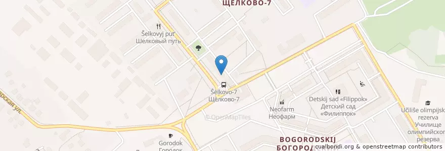 Mapa de ubicacion de Почта России en Rusland, Centraal Federaal District, Oblast Moskou, Городской Округ Щёлково.