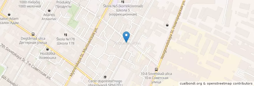 Mapa de ubicacion de Почта Банк en Rusland, Северо-Западный Федеральный Округ, Oblast Leningrad, Sint-Petersburg, Центральный Район, Округ Смольнинское.