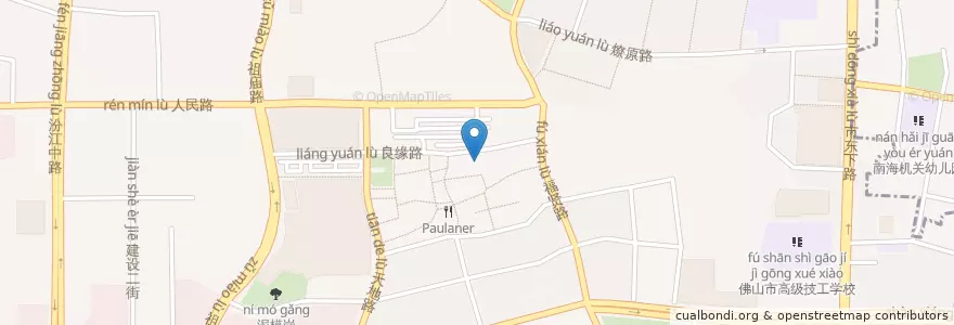 Mapa de ubicacion de 江南绿茶 en China, Guangdong, 佛山市, 禅城区 (Chancheng).