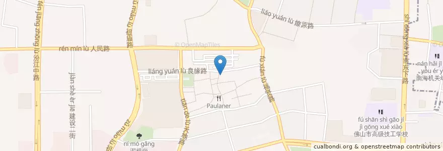Mapa de ubicacion de 后街唐厨 en 中国, 广东省, 佛山市, 禅城区.