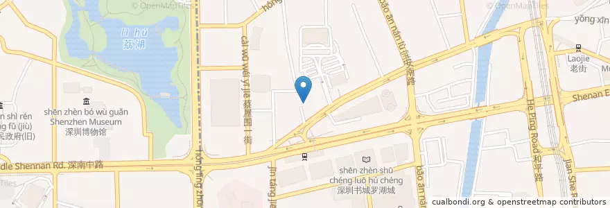 Mapa de ubicacion de 脆脆炸猪扒 en Китай, Гуандун, Шэньчжэнь, 罗湖区, 桂园街道.