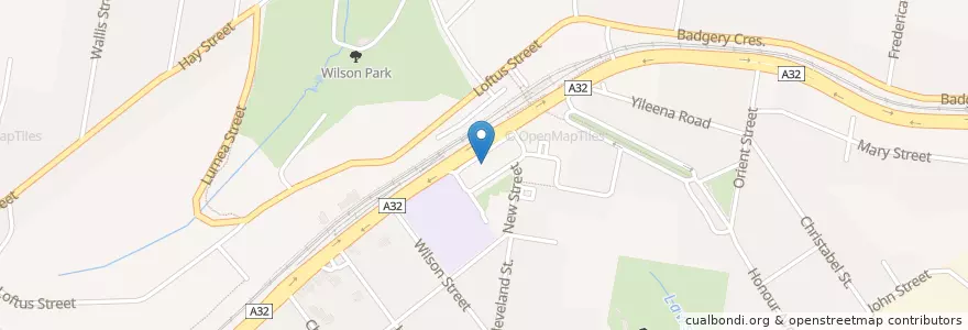 Mapa de ubicacion de The Cheesesteak Factory en Australia, Nueva Gales Del Sur, Sydney, Blue Mountains City Council.