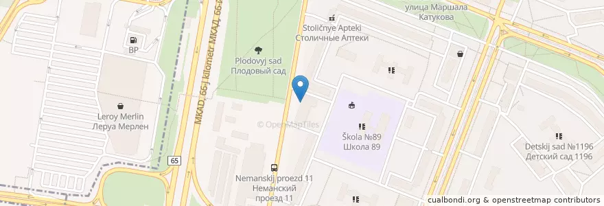 Mapa de ubicacion de Отделение связи №123592 en Russland, Föderationskreis Zentralrussland, Moskau, Nordwestlicher Verwaltungsbezirk, Район Строгино.