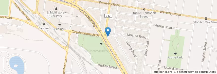 Mapa de ubicacion de Dentist Malvern East en 오스트레일리아, Victoria, City Of Stonnington, City Of Glen Eira.