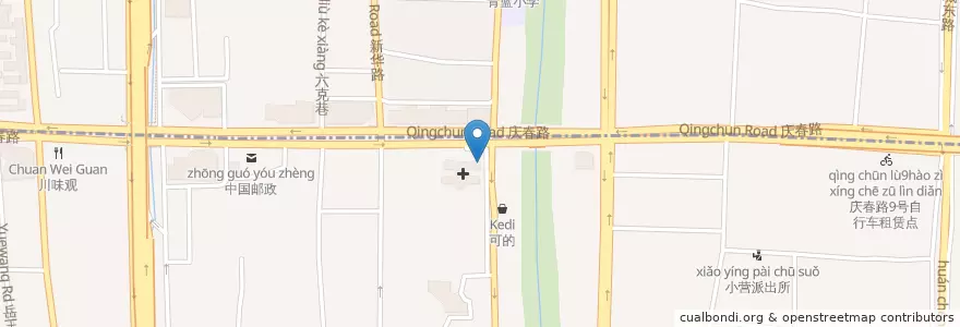 Mapa de ubicacion de 浙医一院急救中心 en 中国, 浙江省, 杭州市, 上城区, 小营街道.