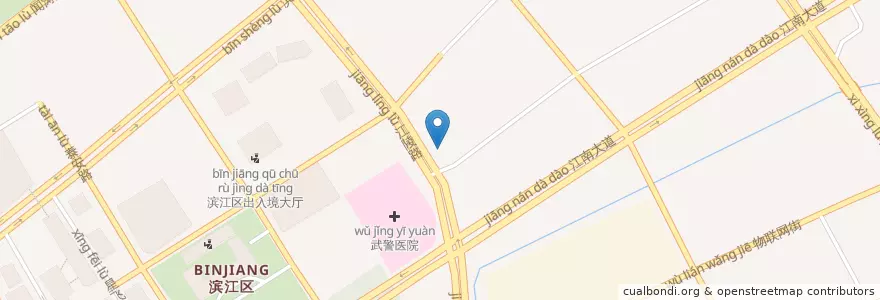 Mapa de ubicacion de 星巴克 en Çin, Zhejiang, Hangzhou, 滨江区, 西兴街道.