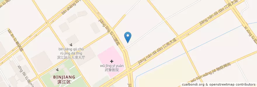 Mapa de ubicacion de 麦当劳 en 中国, 浙江省, 杭州市, 滨江区, 西兴街道.