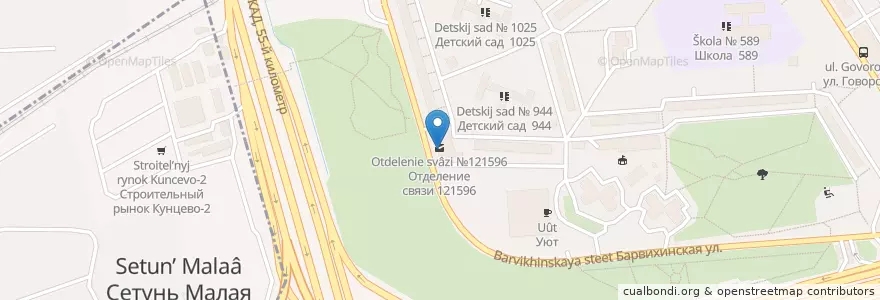 Mapa de ubicacion de Почта Банк en Rusia, Distrito Federal Central, Óblast De Moscú, Западный Административный Округ, Можайский Район.