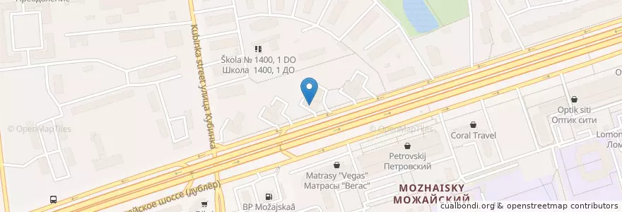 Mapa de ubicacion de Почта Банк en Rusia, Distrito Federal Central, Москва, Западный Административный Округ, Можайский Район.