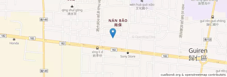 Mapa de ubicacion de 吉尼斯幼兒園 en 臺灣, 臺南市, 歸仁區.