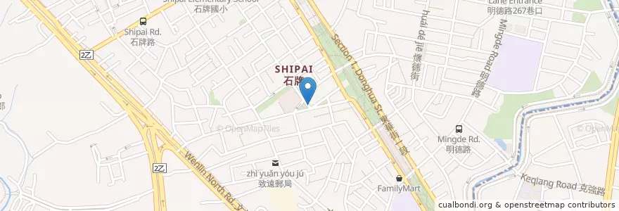 Mapa de ubicacion de 凱古早味切仔麵 en Tayvan, 新北市, Taipei, 北投區.