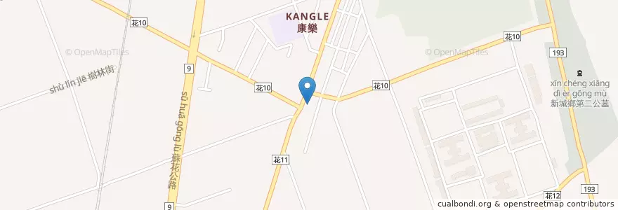 Mapa de ubicacion de 康樂村辦公處 en Тайвань, Тайвань, Хуалянь, 新城鄉.