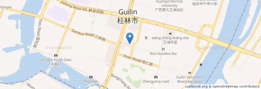 Mapa de ubicacion de 吉米网咖 en China, Guangxi, 桂林市, 秀峰区.