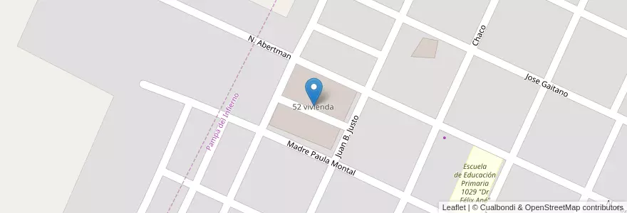 Mapa de ubicacion de 52 vivienda en الأرجنتين, Chaco, Almirante Brown, Municipio De Pampa Del Infierno.