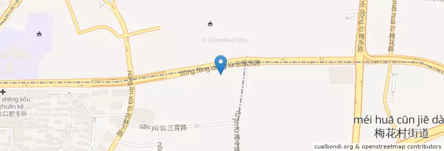 Mapa de ubicacion de 东风东路小学 en 中国, 広東省, 広州市, 越秀区, 黄花岗街道, 农林街道.