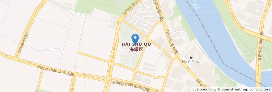 Mapa de ubicacion de 海曙区政府 en 中国, 浙江省, 宁波市, 海曙区.