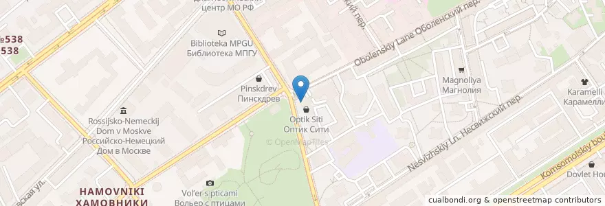 Mapa de ubicacion de Брусника en روسيا, Центральный Федеральный Округ, Москва, Центральный Административный Округ, Район Хамовники.
