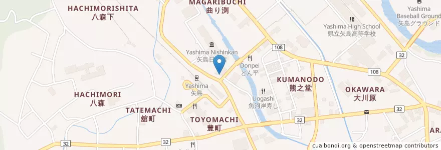 Mapa de ubicacion de JA秋田しんせい矢島SS en 日本, 秋田県, 由利本荘市.