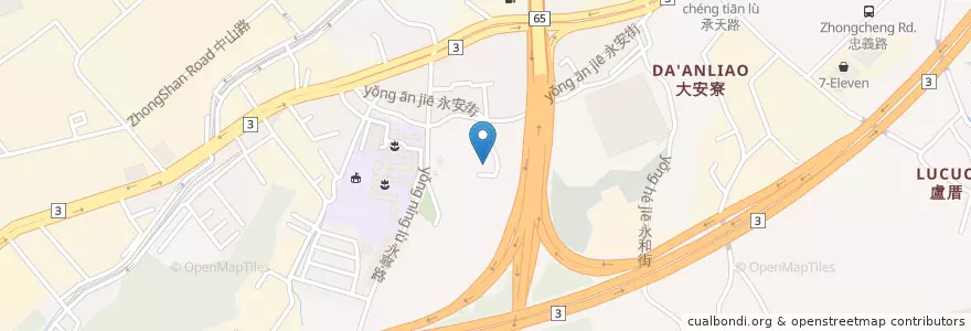 Mapa de ubicacion de 萬人同廟 en تايوان, تايبيه الجديدة, 土城區.