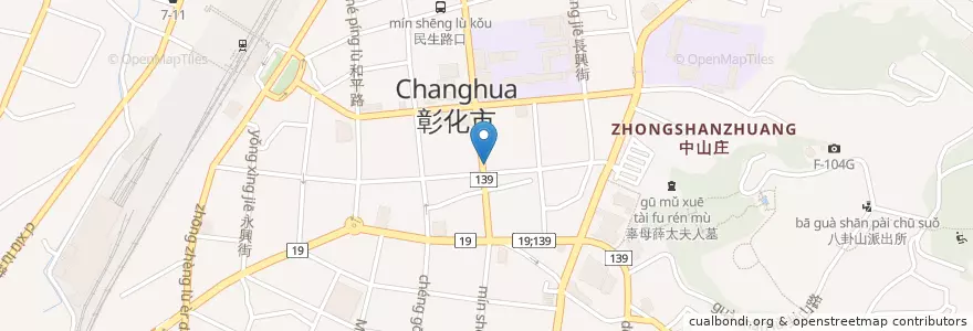Mapa de ubicacion de 大東門福德祠 en Taiwán, Provincia De Taiwán, Condado De Changhua, 彰化市.