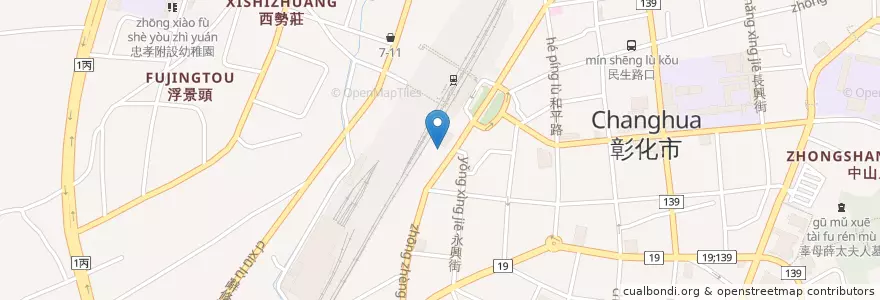 Mapa de ubicacion de 控肉飯 en تايوان, مقاطعة تايوان, مقاطعة تشانغوا, 彰化市.