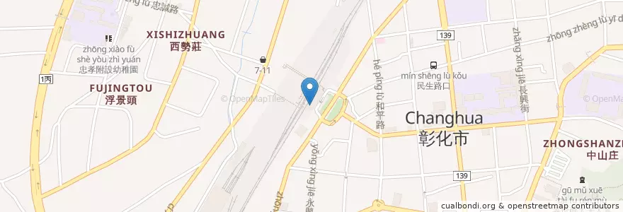 Mapa de ubicacion de 擠哺乳室 en Tayvan, 臺灣省, Changhua, 彰化市.