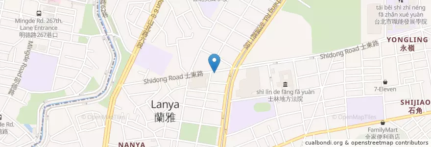 Mapa de ubicacion de 田倉藥局 en 台湾, 新北市, 台北市, 士林区.