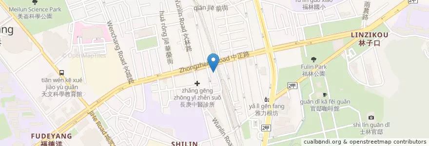 Mapa de ubicacion de 傷心酸辣粉 en Taiwán, Nuevo Taipéi, Taipéi, 士林區.