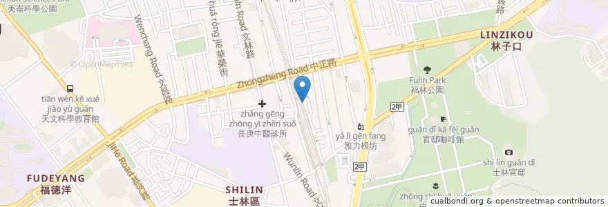 Mapa de ubicacion de 歐品香廚 en 臺灣, 新北市, 臺北市, 士林區.