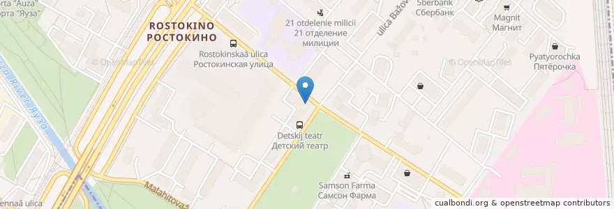 Mapa de ubicacion de Ригла en Rusland, Centraal Federaal District, Moskou, Северо-Восточный Административный Округ, Район Ростокино.